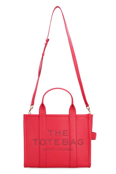 Marc Jacobs The Leather Medium Tote Bag In Red