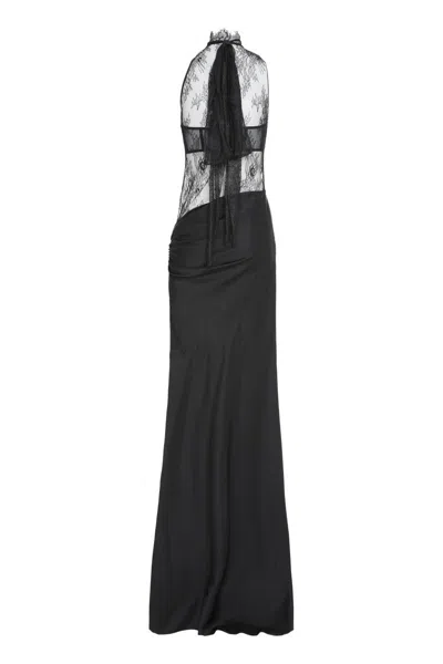 Les Filles D'eva Sleeveless Lace Maxi Dress In Black