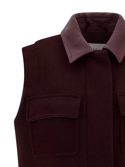 Max Mara Aeroso1234 Gilet Bordeaux In Burgundy