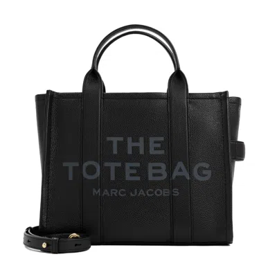 Marc Jacobs Structured Medium Tote With Textured Leather Finish In Black