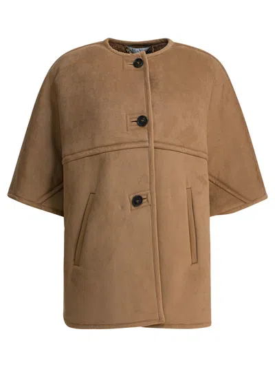 Max Mara Cape In Camel Jackets And Coats Brown In Brown