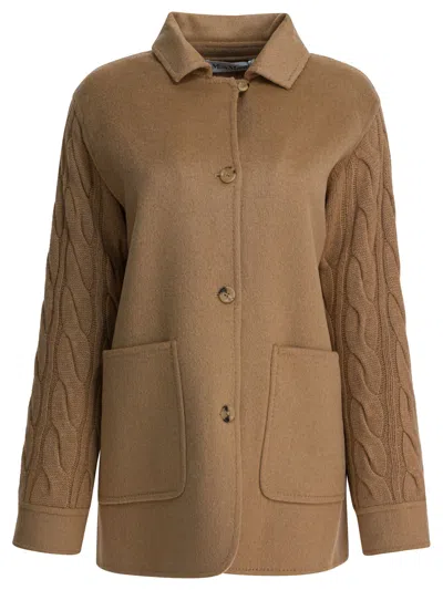 Max Mara Coat In Camel Jackets And Coats Brown In Black