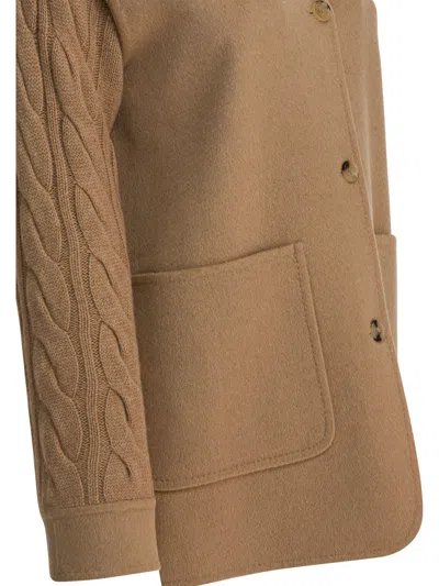 Max Mara Coat In Camel Jackets And Coats Brown In Black