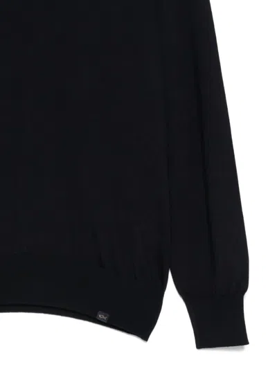 Paul & Shark Crewneck Wool Sweater With Inserts Clothing In Black