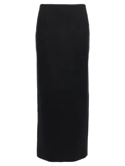 Auralee Reversible Knit Skirt High Waist In Black