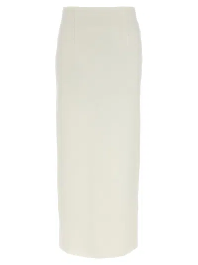 Auralee Reversible Knit Skirt High Waist In White