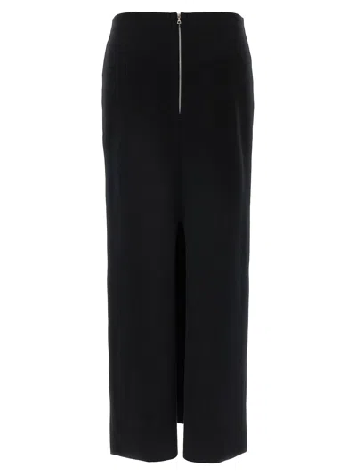 Auralee Reversible Knit Skirt High Waist In Black