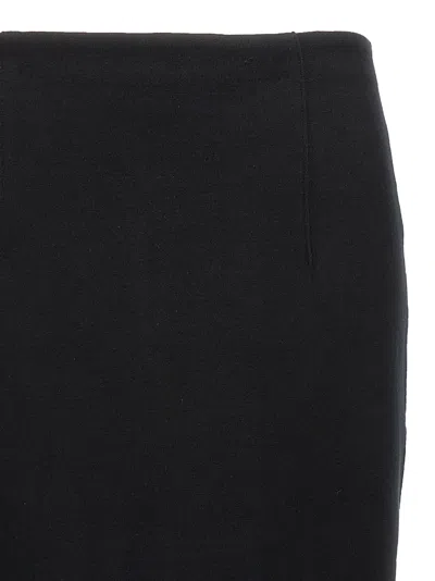 Auralee Reversible Knit Skirt High Waist In Black