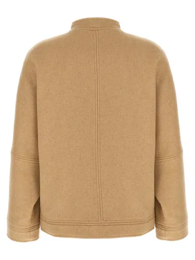 Max Mara Fascia Puffer Jackets Beige In Brown