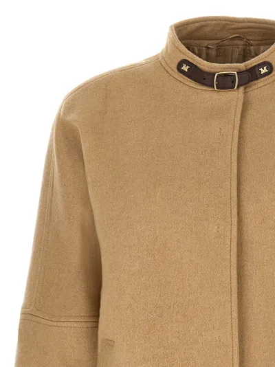 Max Mara Fascia Puffer Jackets Beige In Brown