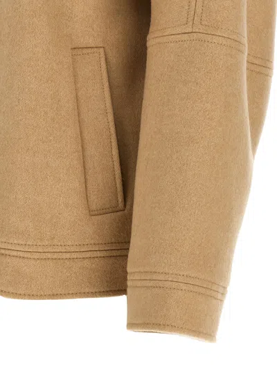 Max Mara Fascia Puffer Jackets Beige In Brown