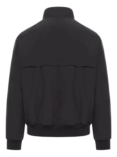 Baracuta Classic Black Bomber Jacket With Snap Button Closure In Black