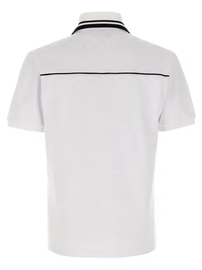 Gucci Men Gg Jacquard Polo Shirt In White