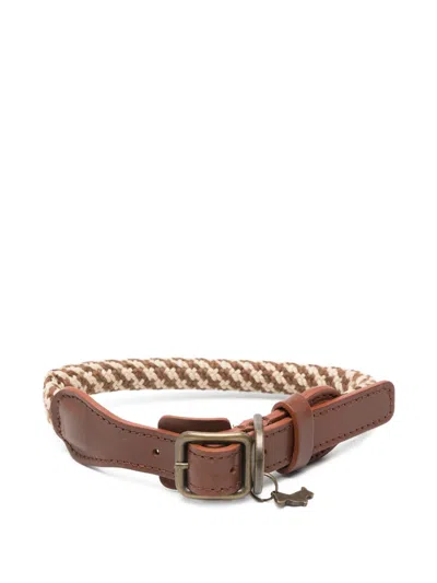Poldo Dog Couture Braided Charm Pet Accessory In Brown