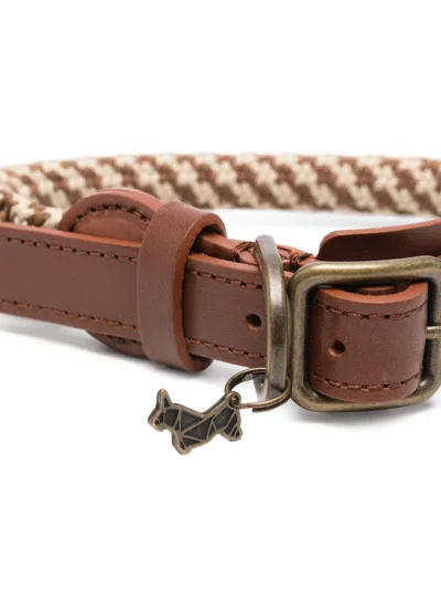 Poldo Dog Couture Braided Charm Pet Accessory In Brown