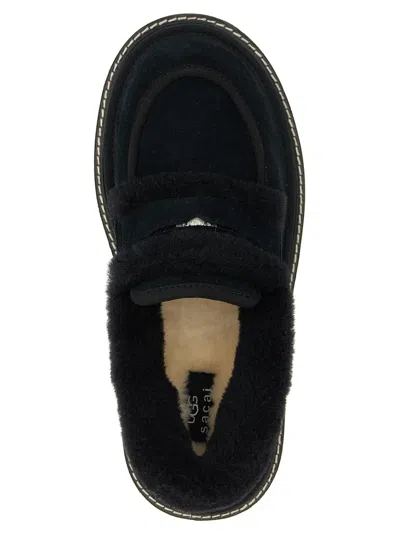 Ugg Womens Black  X Sacai Suede Loafers Eur 41 / 8 Uk In Black