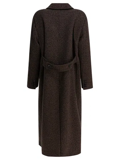 Max Mara Long Wool Coat Jackets And Coats Black In Brown