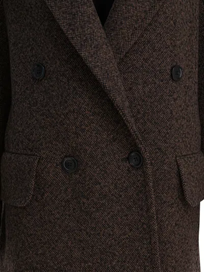 Max Mara Long Wool Coat Jackets And Coats Black In Brown