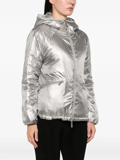 Laminar Metallic Shield Hooded Jacket Clothing In Gray