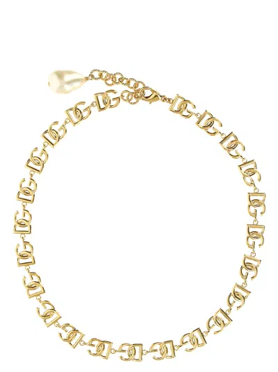 Dolce & Gabbana Logo Choker Necklace In Gold