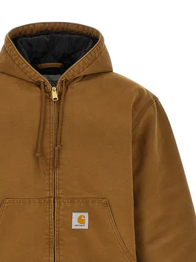 Carhartt Og Active Puffer Jackets Beige In Brown