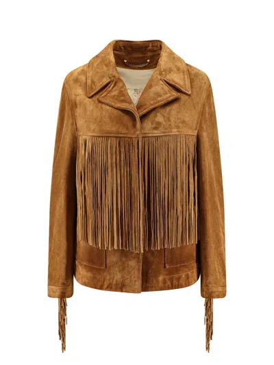 Golden Goose Olinda Suede Jacket In Brown