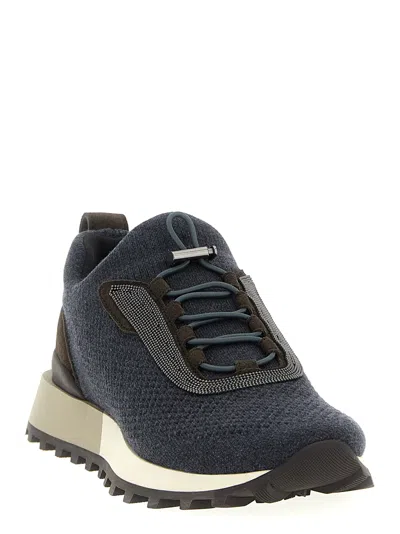 Brunello Cucinelli Runners Sneakers In Blue