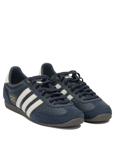 Adidas Originals Blue Leather Sneakers In Blue
