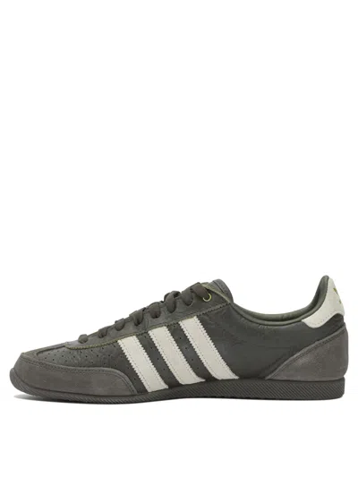 Adidas Originals Brown Leather Fabric Sneakers In Gray
