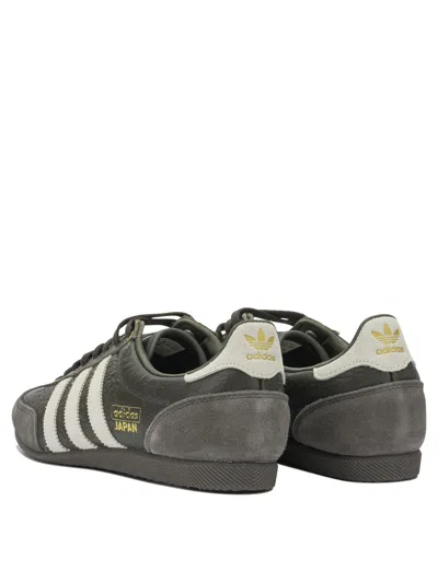 Adidas Originals Brown Leather Fabric Sneakers In Gray