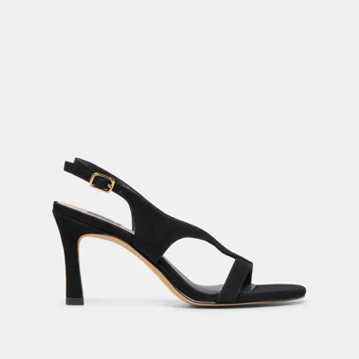 Dolce Vita Izela Heels Onyx Suede In Black