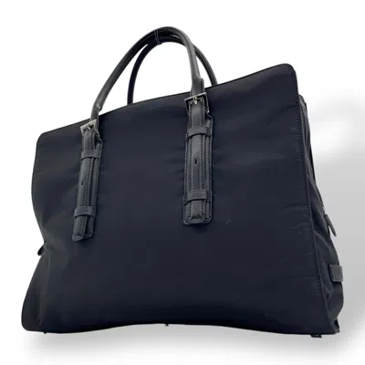 Pre-owned Coach Nylon Leather Handbag () In Black