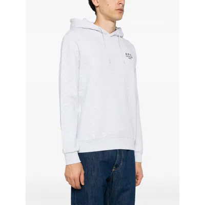 Apc A. P.c. Cotton Rue Madame Logo Hoodie In White