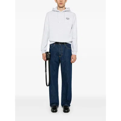 Apc A. P.c. Cotton Rue Madame Logo Hoodie In White