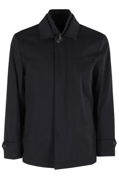 Fay Morning Short Double-breasted Front Jacket In Blue