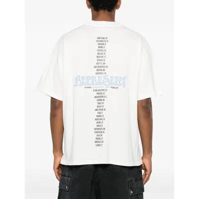 Represent White Crew Neck T-shirt With Graphic Print On Front And Back In Cotton Man In White