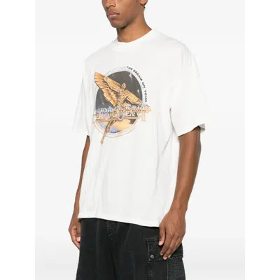 Represent White Crew Neck T-shirt With Graphic Print On Front And Back In Cotton Man In White