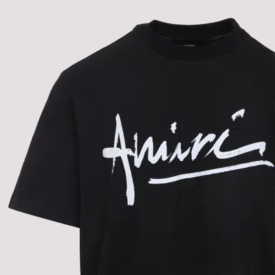 Amiri Scripted Crew Neck Short Sleeve T-shirt In Black