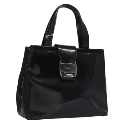 Pre-owned Ferragamo Vara Tote Patent Leather Patent_leather Handbag () In Black