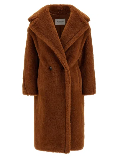 Max Mara Teddy Bear Icon Longline Faux Fur Coat In Brown