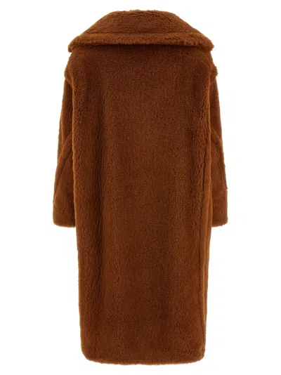Max Mara Teddy Bear Icon Longline Faux Fur Coat In Brown