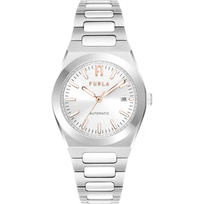 Furla Gray Stainless Steel Dress Watch In Metallic