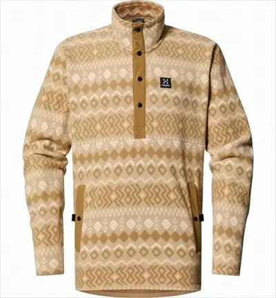 Haglöfs Geometric Pattern Zip-up Knit With High Collar In Brown