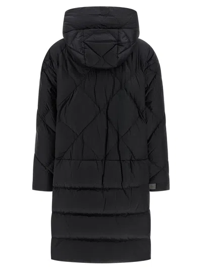 Max Mara The Cube Trefe Nylon Long Jacket In Black