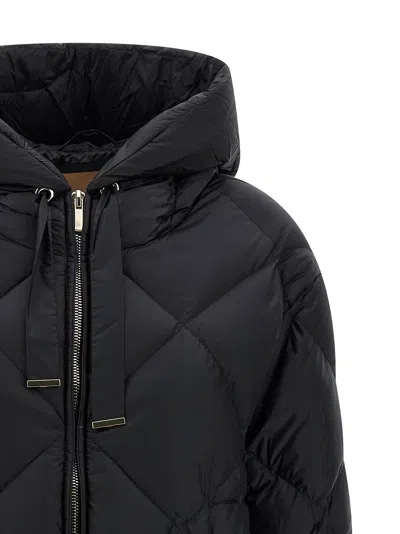 Max Mara The Cube Trefe Nylon Long Jacket In Black