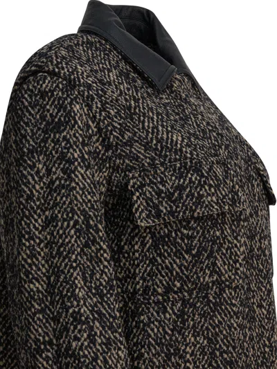 Max Mara Tweed Wool Coat Jackets And Coats Brown In Brown