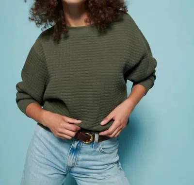 Nation Ltd Ozzie Quilted Sweatshirt In Stoned Moss In Green