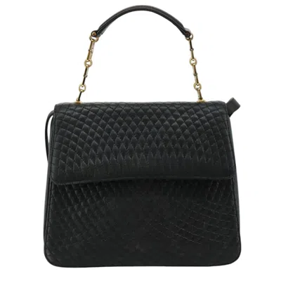 Pre-owned Bally Vintage Flap Handbag Quilted Leather Leather Handbag () In Black