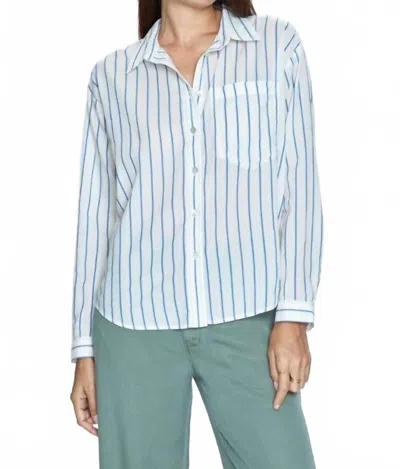 Pistola Myla Drop Shoulder Long Sleeve Shirt In Portofino Stripe In Blue