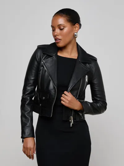 L'agence Blakely Leather Biker Jacket In Black
